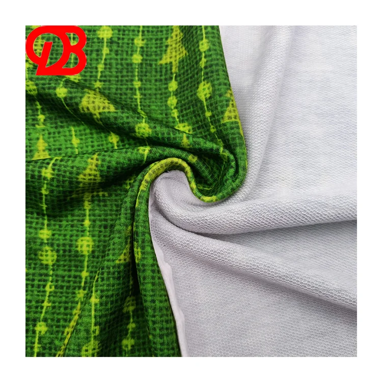 Christmas Day High Quality Stretch French Terry Towel Fabric Custom Printed for Garment and Hoodies