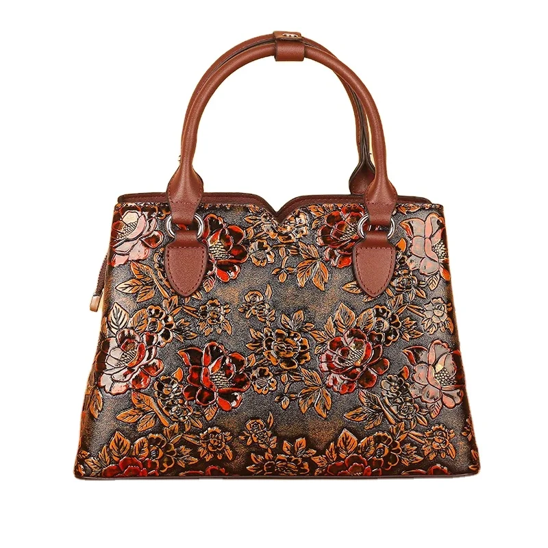 2024 Vintage Flower Tote Bag with Zipper