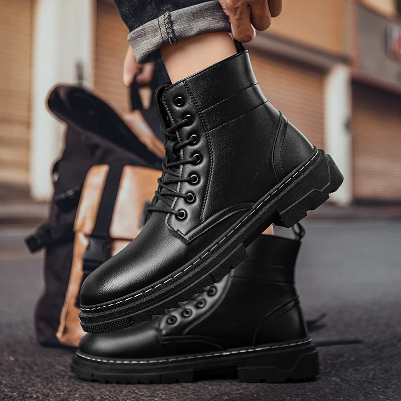 high cut lace up martin boots