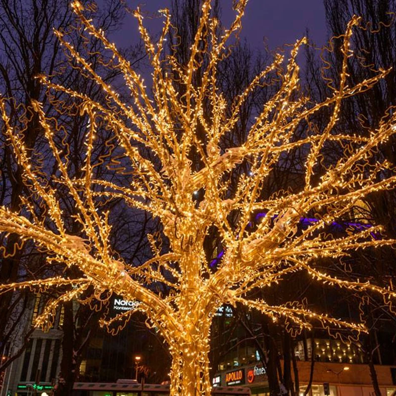 Outdoor LED Bonsai Tree 3D Twig Motif Blue Green Purple Light Emitting IP65 Rated 220V for Christmas Festival Street Decoration