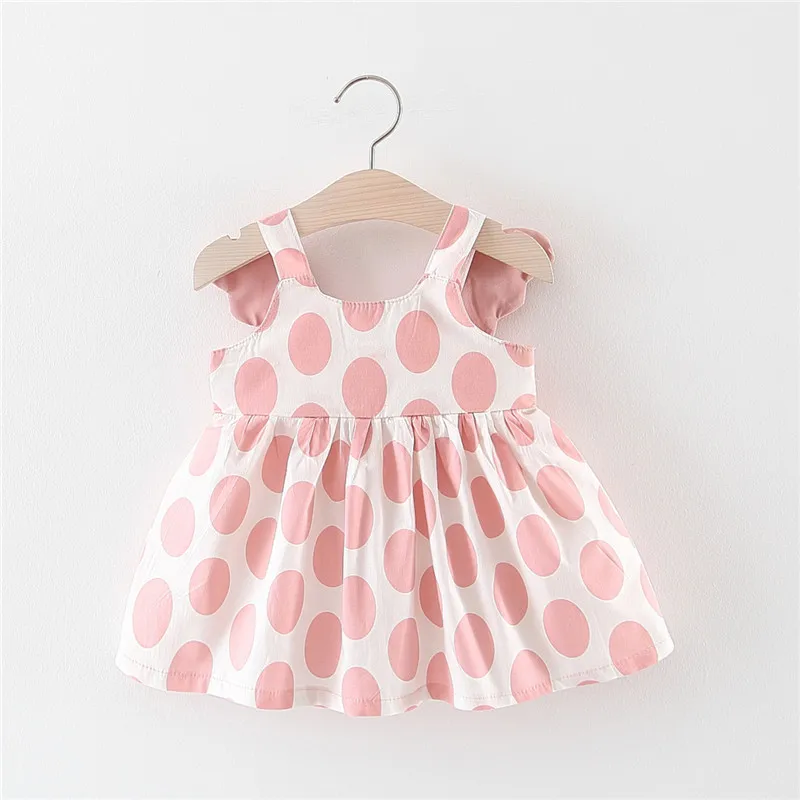 Летнее платье принцессы с большими крыльями в горошек для девочек пляжная юбка шляпой