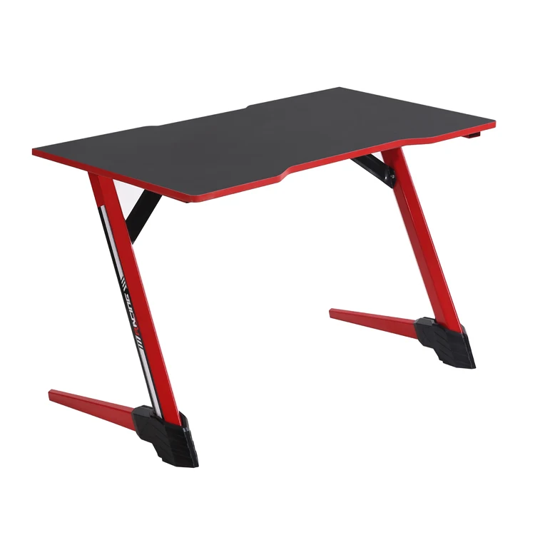 Red Metal Leg Black Tabletop E-sport Gaming Table
