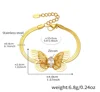 Collar de Zircón Mariposa Dorada - 15 + 5 cm