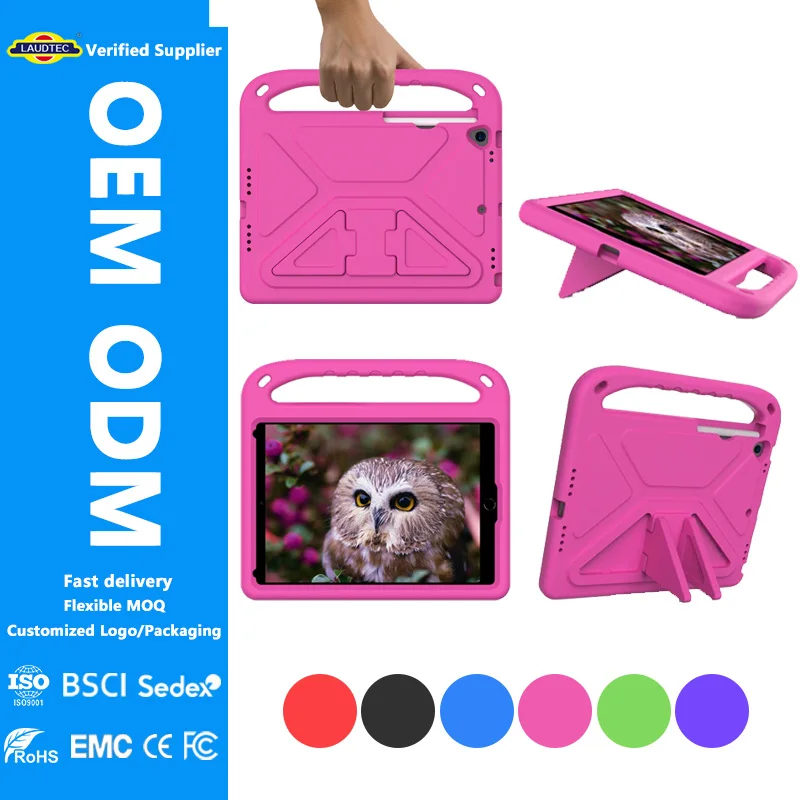 Wholesale Bulk Classroom Educational Kids Tablet Case Multi Color Built-in Foldable Stand for iPad Mini Series 1/2/3/4/5/6/7
