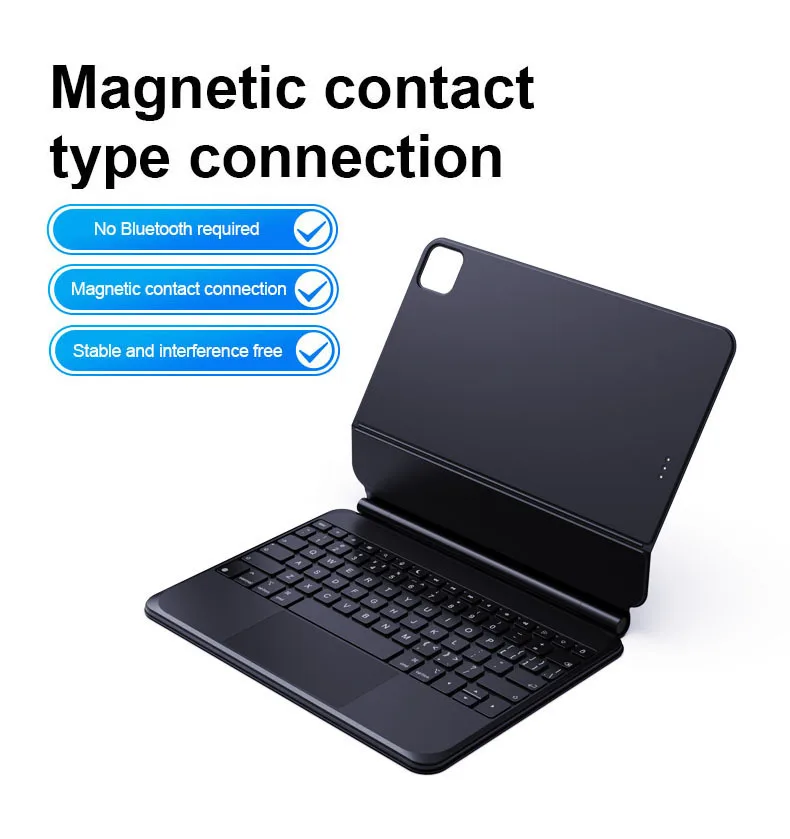 product laudtec oem magnetic backlit touch wireless tablet keyboard protective cover pen slot control magic keyboard for ipad pro 11-4