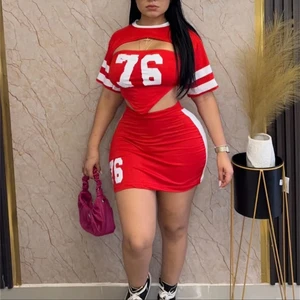 2026 New Sport Suit Women's Clothing Sets Spring Summer Collection Strapless Cape Crop Top with Hip Skirt 76 Printed Skirt Suits