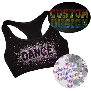 wholesale cheerleader rhinestone transfer for sports bra, t shirt