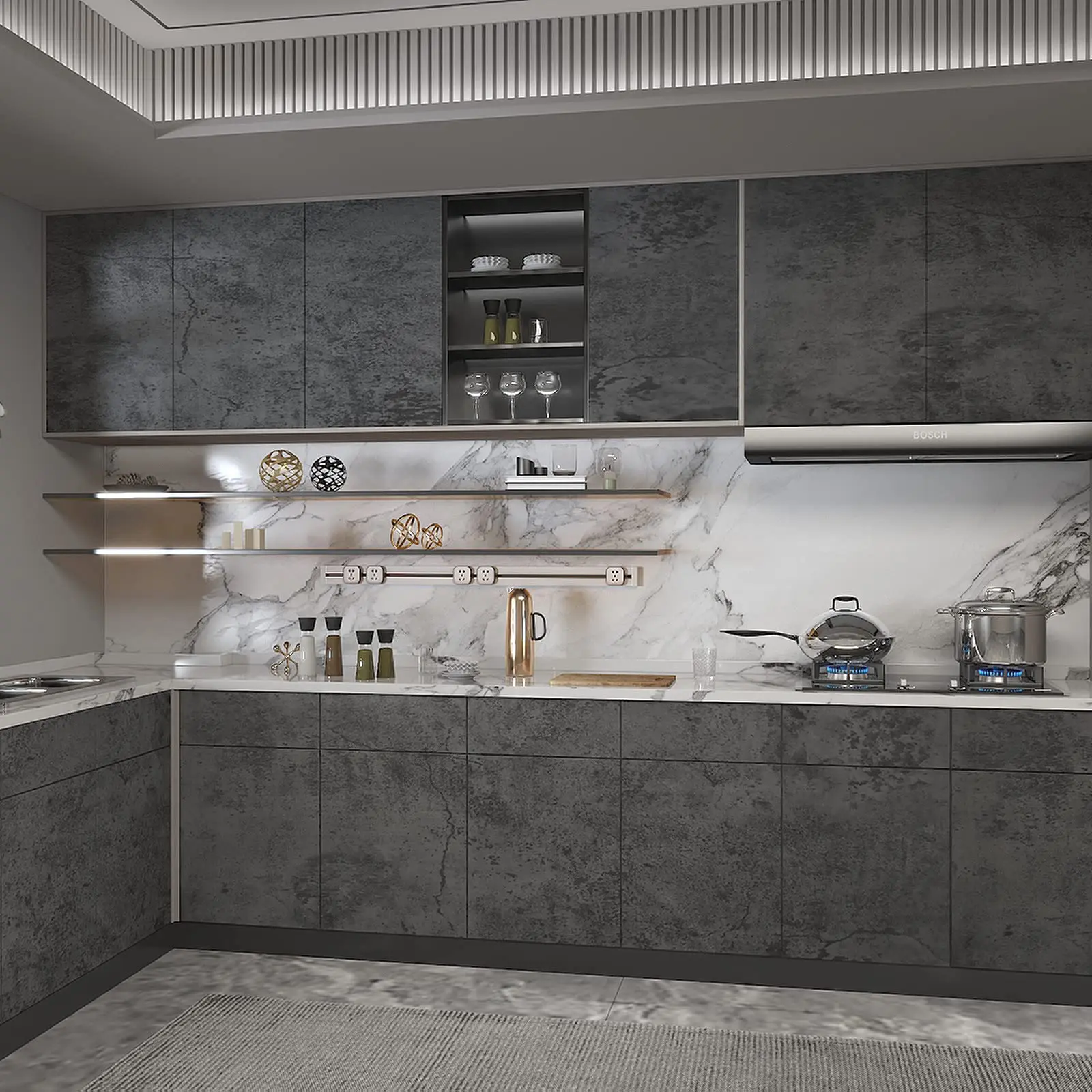 ORON DECO Thick Grey Concrete Wall Paper 3D Cement Wallpaper Peel and Stick Vinyl Textured Self-Adhesive Wall Sticker for Wall