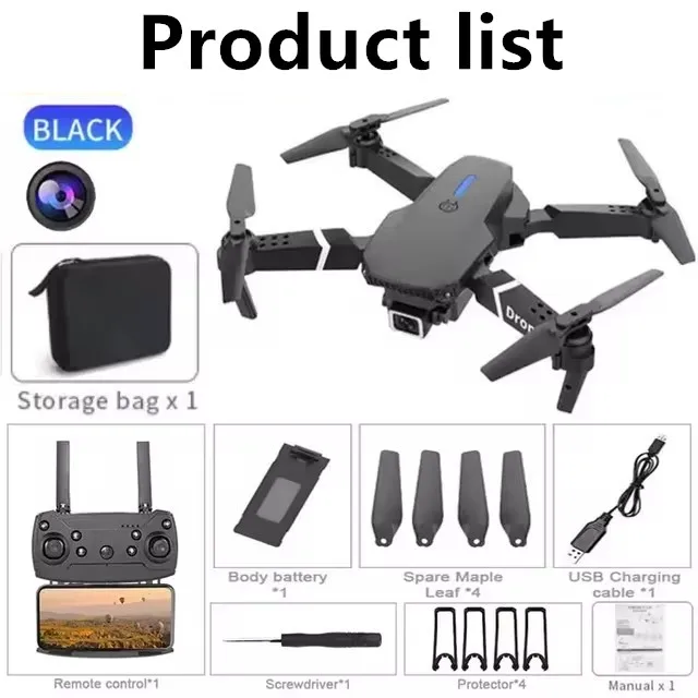 CHEAPEST  E88Pro RC Drone 4K Professinal With 1080P Wide Angle HD Camera Foldable Helicopter WIFI FPV Height Hold Gift Toy