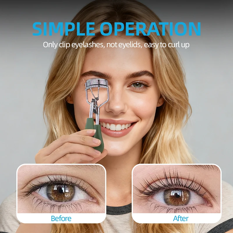 OEM ODM Customized Label Eyelash Curler Popular Choice Non-Slip Elastic Rubber Handle Natural Beauty Lash Curler Haaf525dc0122486da97c0fc897b112c43