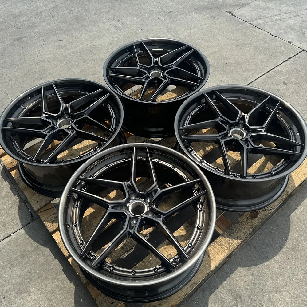 GVICHN Forged 2 piece wheels 20 21 22 24 26 inch racing car wheels 5x112 5x120 5x114.3 custom brushed black forged rims