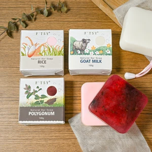 Custom Natural Goat Milk Rice Polygonum Body Bar Soap Acne Care Whitening Bleaching Moisturizing Smoothing Set Bath Spa Use