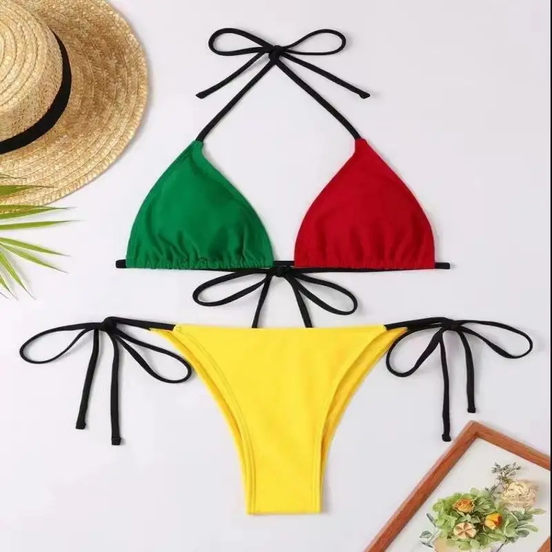 2023 New Bikini Swimsuit Women's Beach Sexy Swimwear Color Set Girls