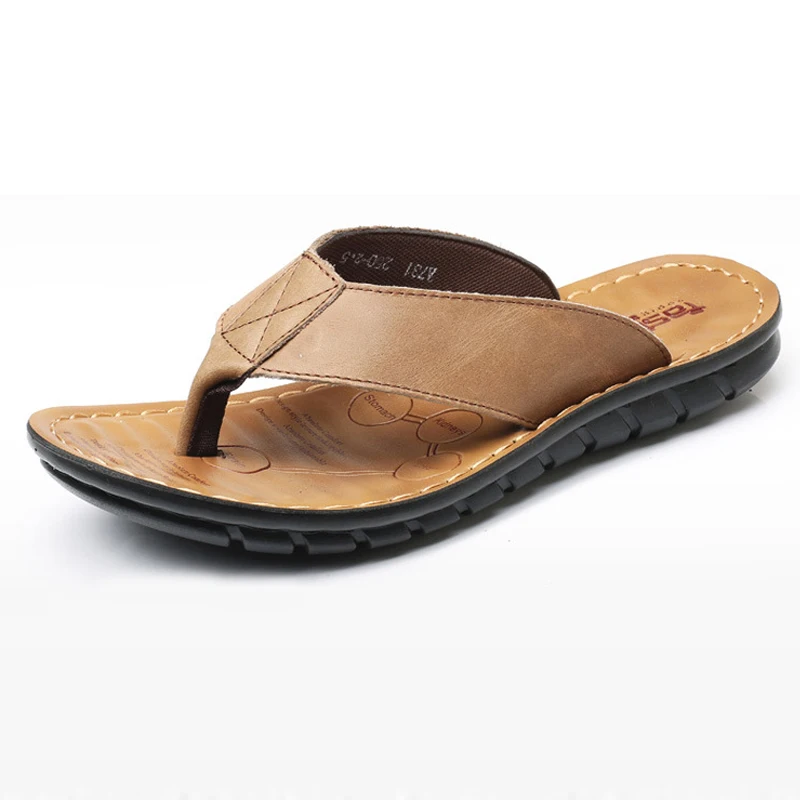 New Product Men Genuine Leather Slippers Casual Easy Wear