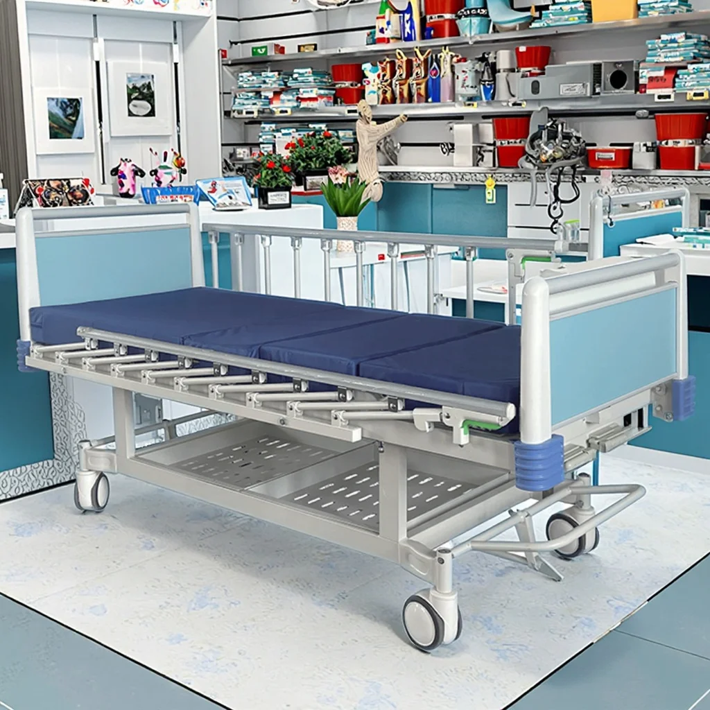Safety-Enhanced Metal Pediatric Bed with Adjustable Anti-Collision Corners and Foot Brake System for Hospital Wards 4