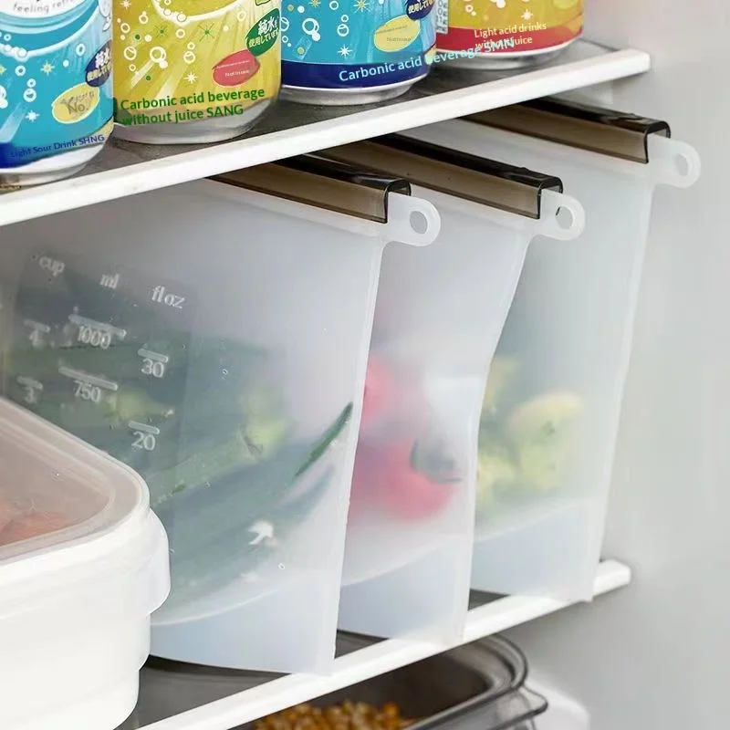 Silicone Food Preservation Bags Household Storage Refrigerator Freezer Sealed Antibacterial Freshness-Locking Microwave Safe