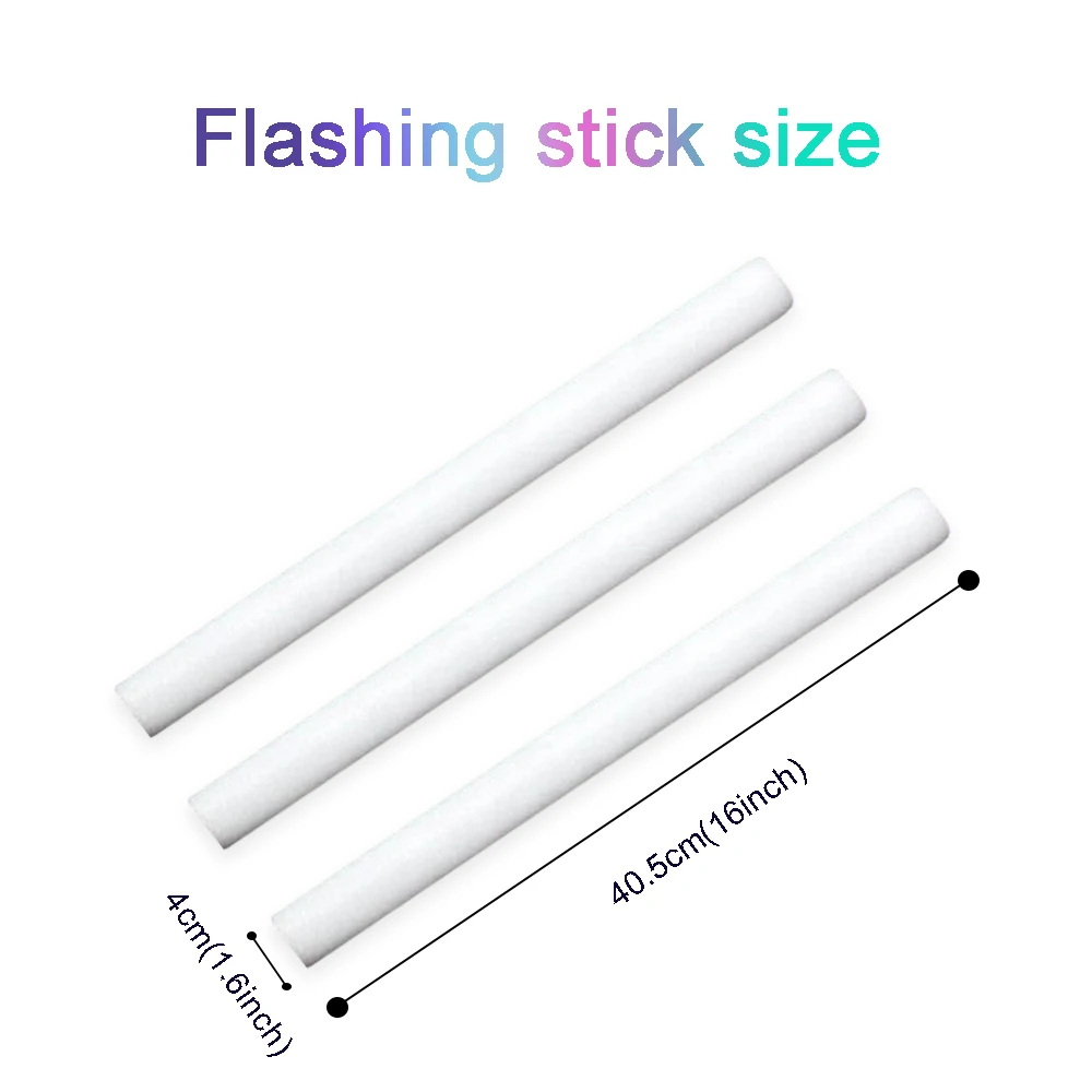 Custom Logo LED Light up Foam Glow Sticks Baton 3 Modes Colorful Flashing for New Year Back to School Christmas Parties