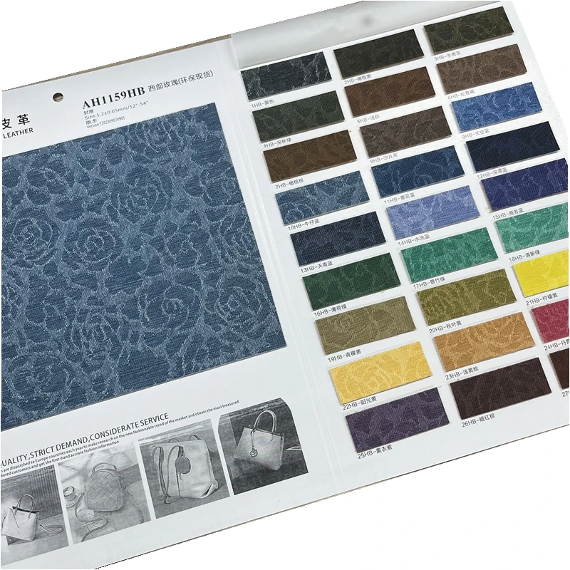 Embossed  Flower  Synthetic Vinyl Semi Pu Leather Fabric Flower Faux Leather for Handbag and Upholstery