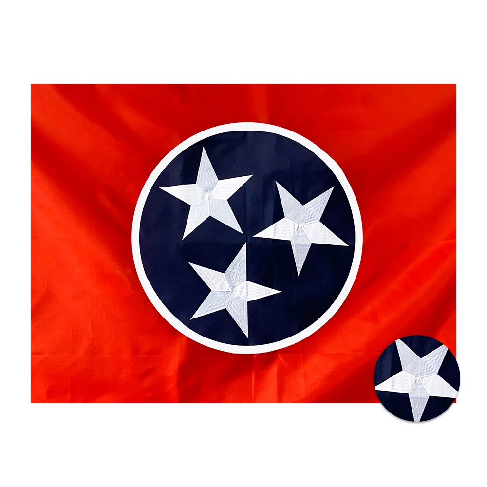 Heavy Duty Tennessee State Flag Embroidered 3x5 Ft 210D Oxford US TN Banner  Brass Grommets, image size:1000x1000