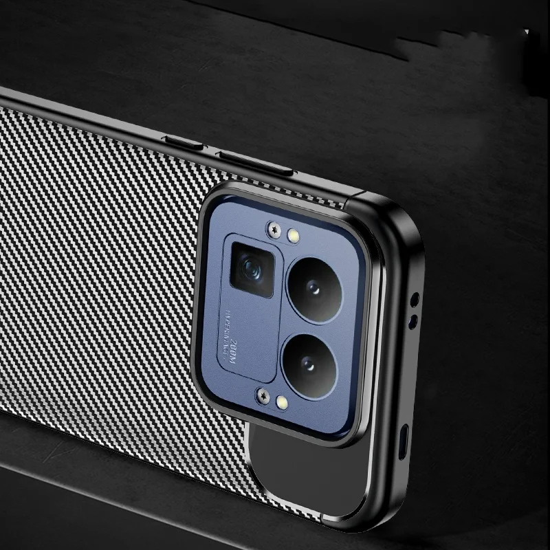 product laudtec premium phone case tpu carbon fiber luxury fiber texture anti shock protective mobile phone cover for realme gt8 pro-5