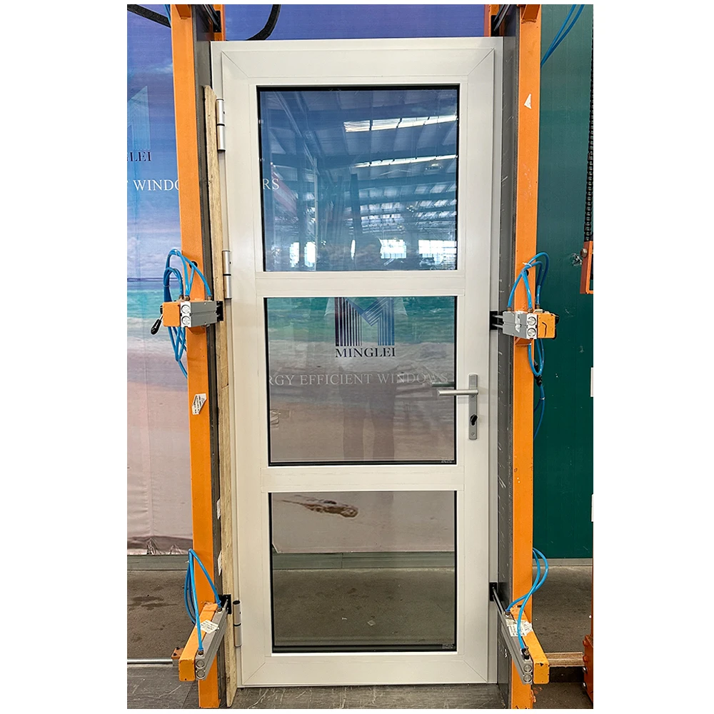 Minglei Energy Efficient Thermal Break Aluminum Exterior Glass Door French Modern Door