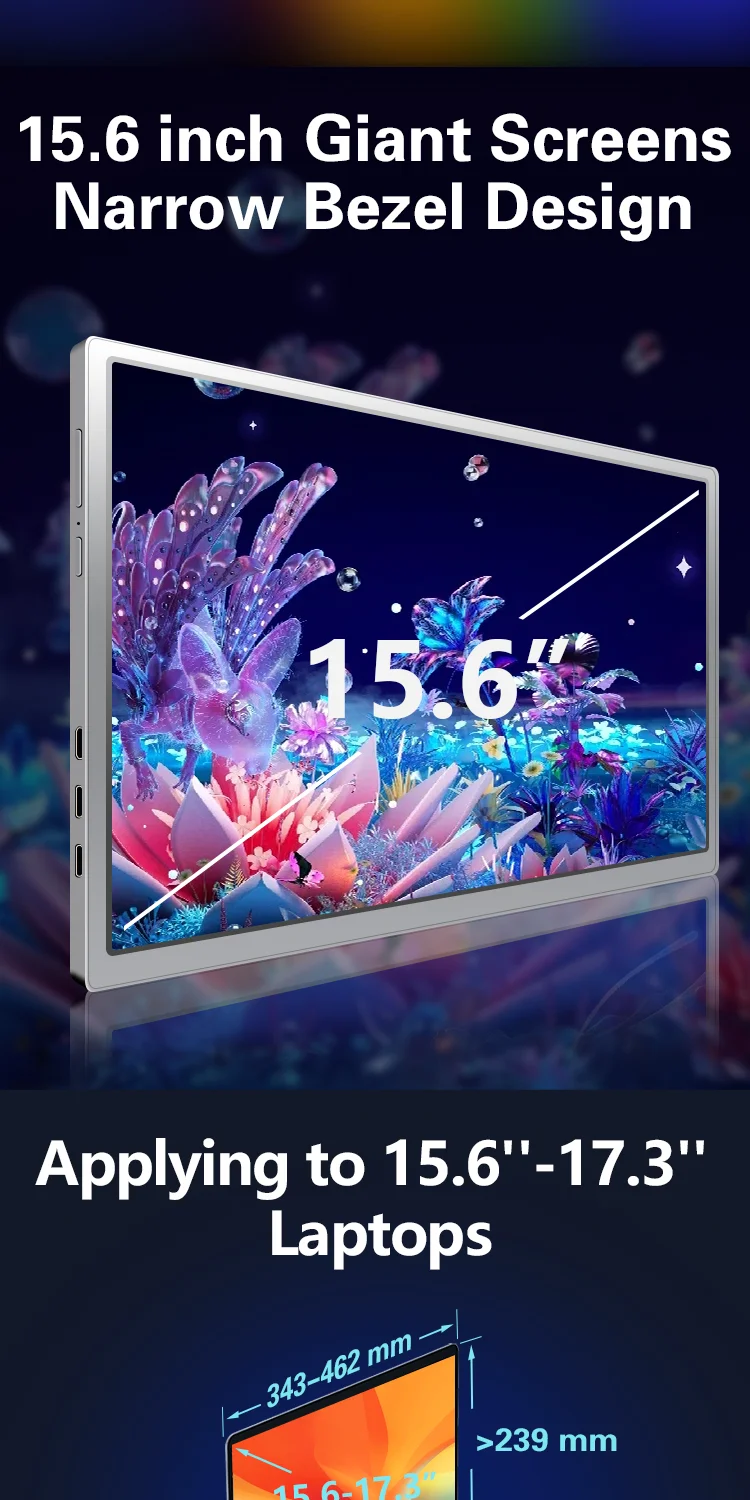 2024 Wholesale Usb C Hdr 1080p Ips 15.6 Inch Portable Laptop Screen