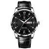 12 Cinturino in pelle nero argento