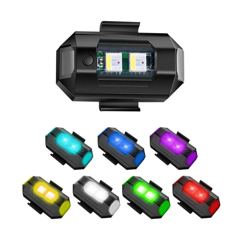Auto Accessories Usb Mini Universal Led Motorcycle Rear Tail Strobe Light Drone Led Warning Lights Laser Fog Lamp