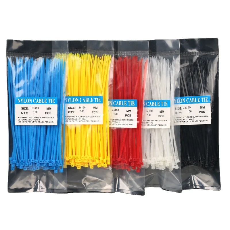 100 Pcs Nylon 66 Cable Tie Straps