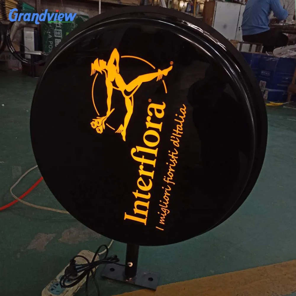 LED Round Signboard Circular Letrero Luminoso Light Box for Advertising