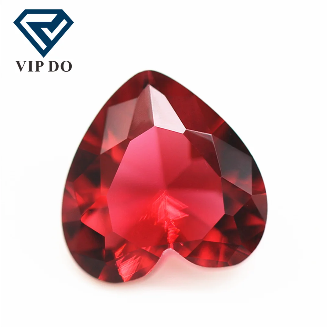 3*3-12*12mm Diamond Cut Heart Ruby Red Crystal Glass Stones