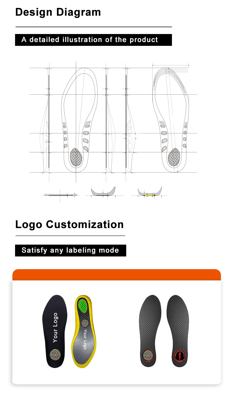 Oem Carbon Fiber Insoles Arch Support Sports Insoles Puncture-resistant ...