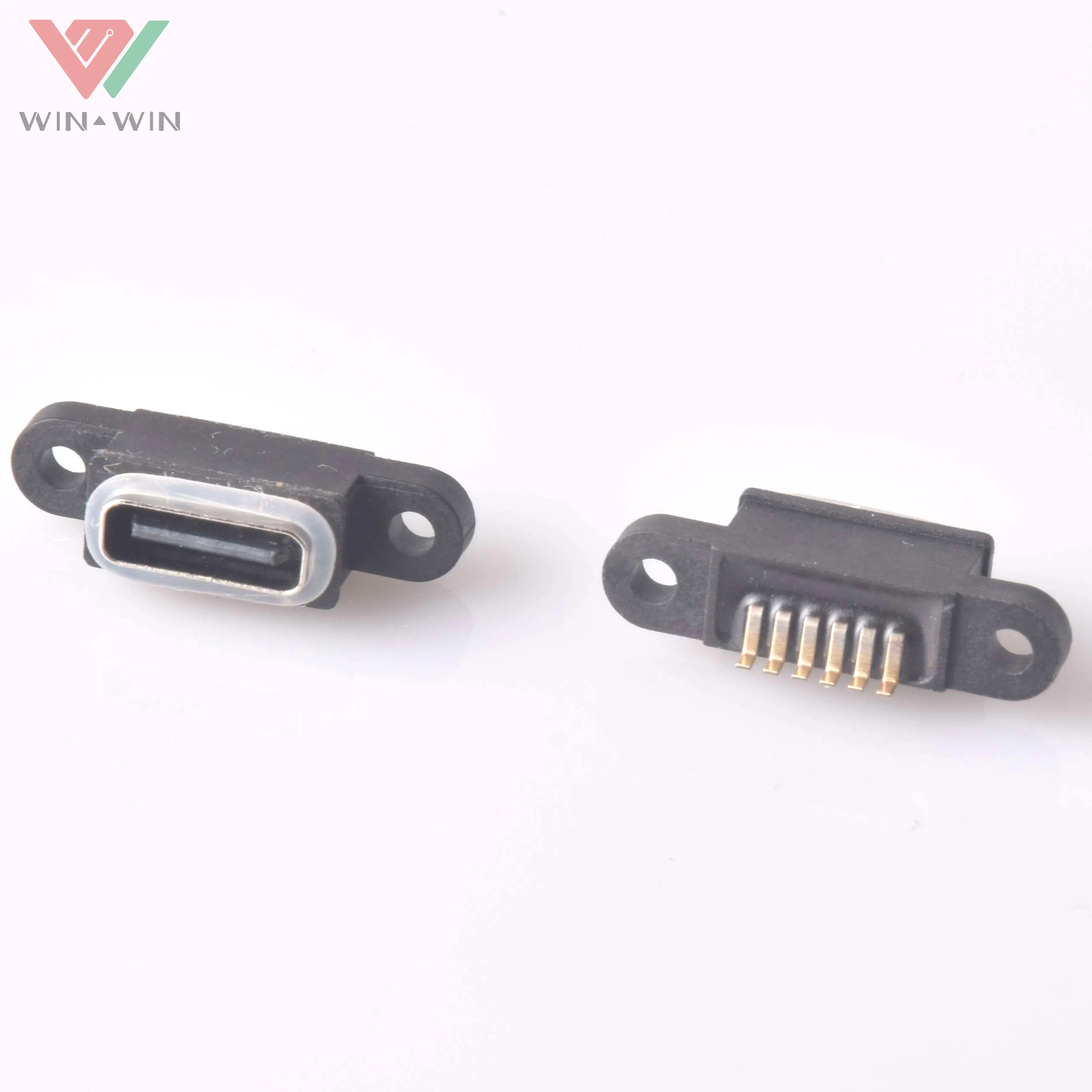 China Factory 6Pin Waterproof Female USB Type C Connector IPX8