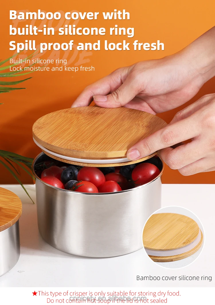 Multi-Size Sealed Round Crisper Bento Box - nicety