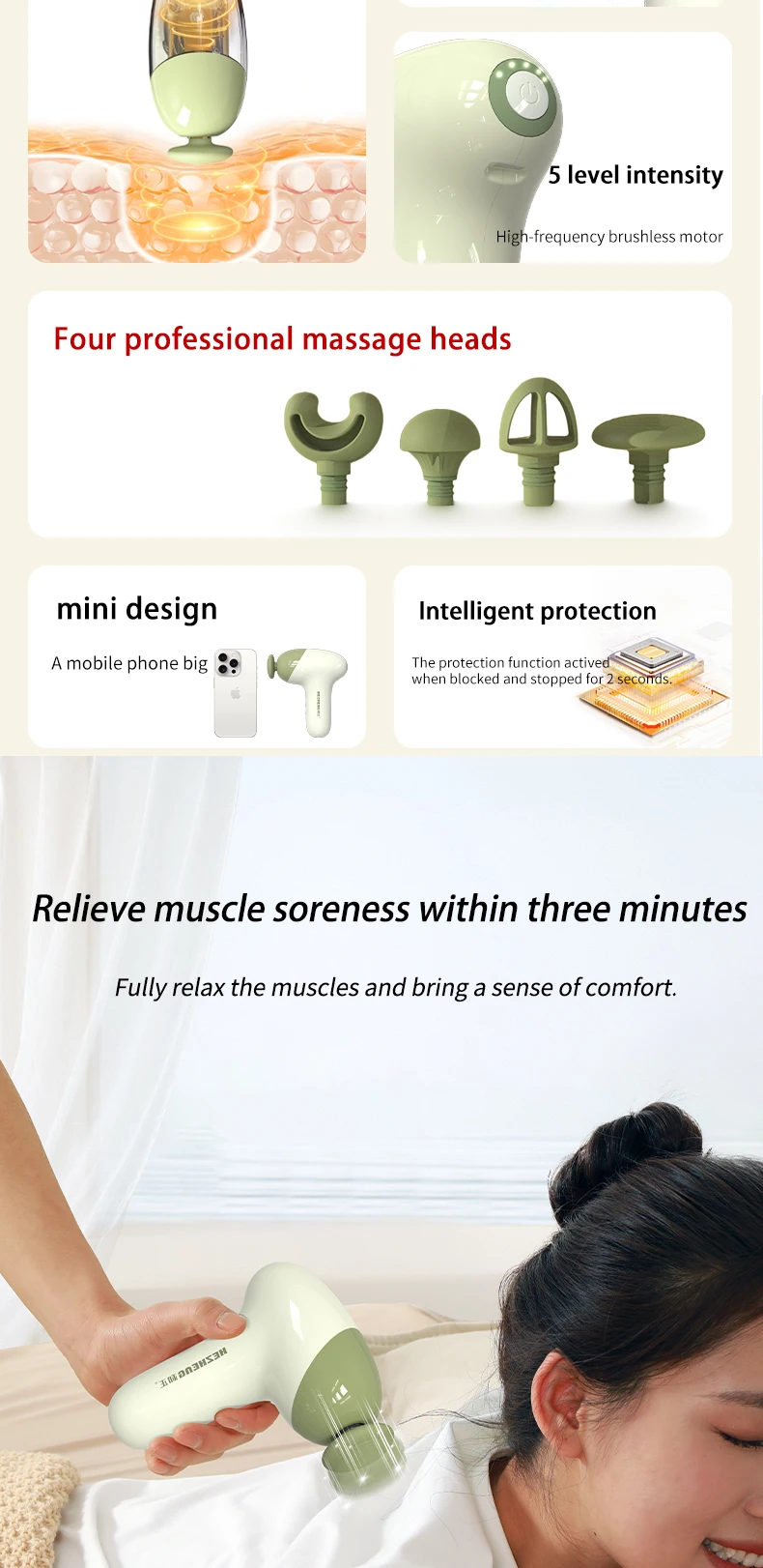 Hot Item Alert Cordless Portable Handheld Massage Gun Rechargeable On-the-Go Relief Must-Have Massage Gun for Active Lifestyle