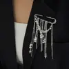 Silver Irregular Beads Brooch