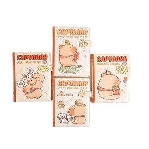 2026  Custom A5 Cute Soft Touch Cartoon Capybara Journal Diary  PU Leather  Notebook for Students