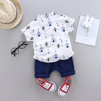 2019 comfortable casual hot selling popular printed short-sleeved shirts bulk wholesale kids clothing boys children clothes