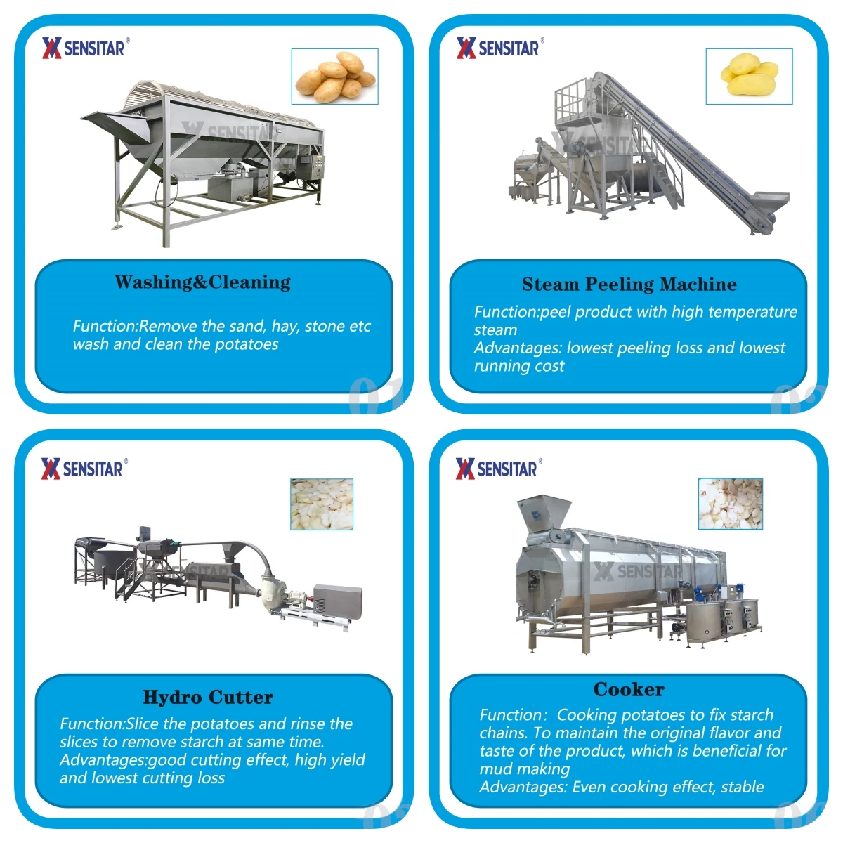 Automatic Instant Mashed Potatoes Flakes Production Line With Drum Dryer Commercial Potato Cassava Flour Powder Production Line