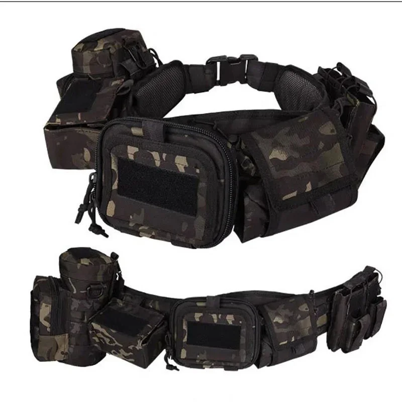 Outdoor Camouflage Multi-functional Tactical Waist Wrap Combination Belt Accessories Bag Fanny Pack Tactic Waist Belt