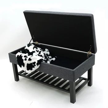 Ottoman Space Saving Lving Room Furniture Set Large Storage Step Stool Chair Bench Wholesale Fabric Home Stool