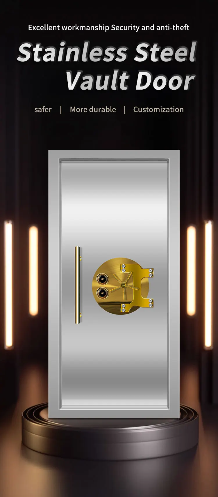 CEQSAFE High Quantity Metal Safety Economic Type Stainless Steel Bank Vault Safe Door supplier