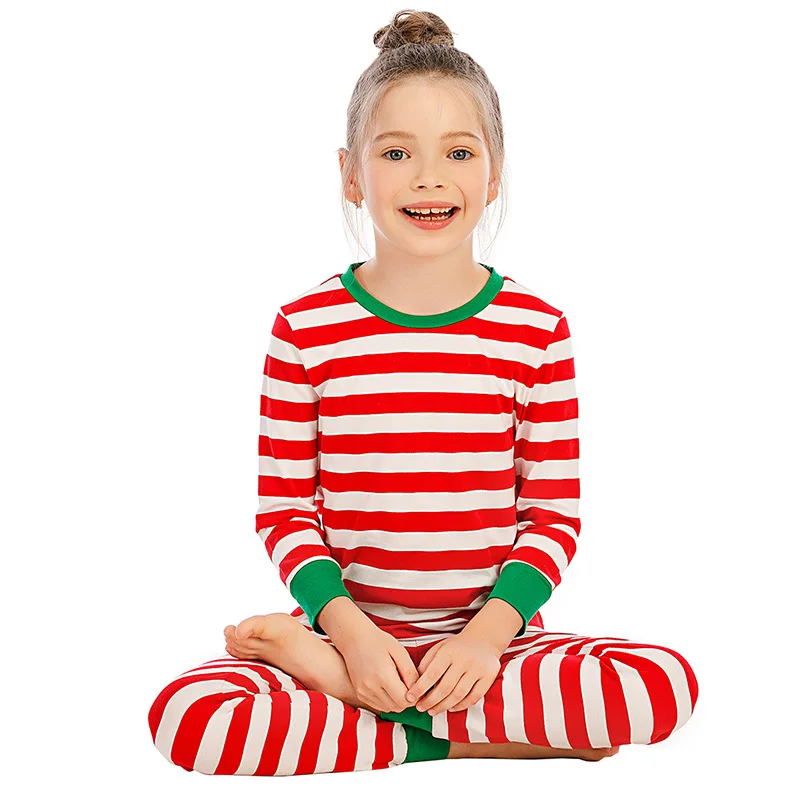 Red stripes Christmas pajamas blank stripe pjs Family coordinating unisex jammies Free Domestic Shipping 100% cotton ARB Blanks