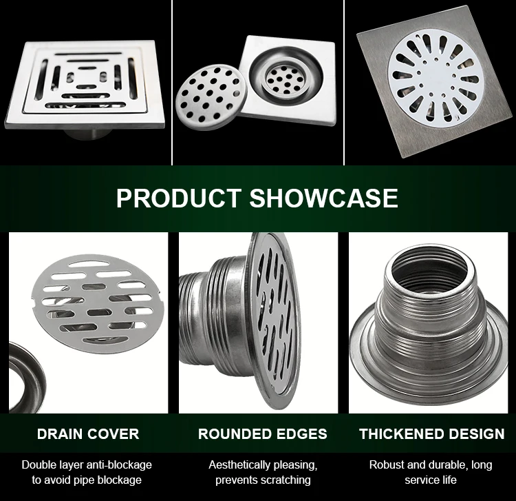 Cast Rectangular Stainless Steel Anti Odor Square Recessed Watermark