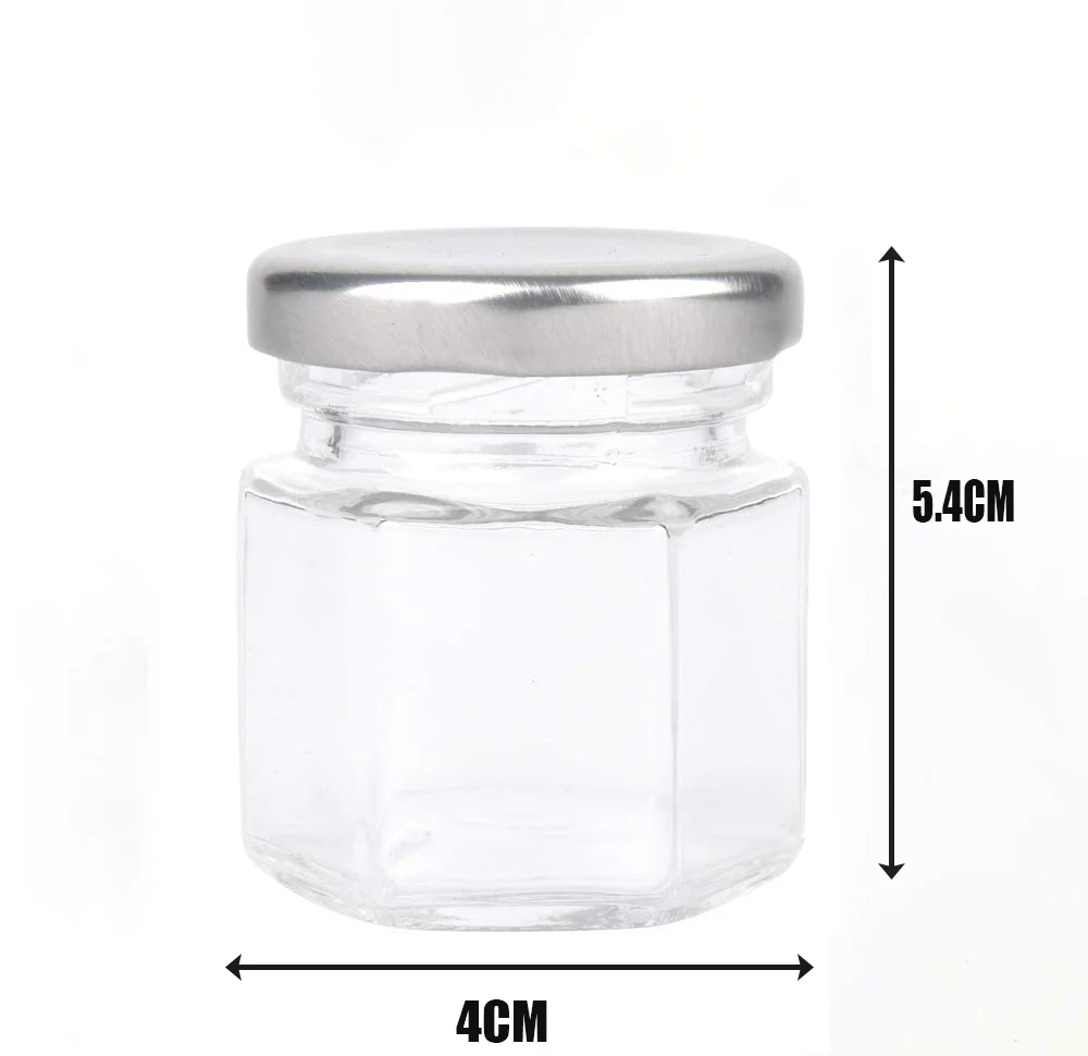 Source 1.75oz 4oz 8oz Magnetic Herbs Spice Jars Hexagon Glass Set