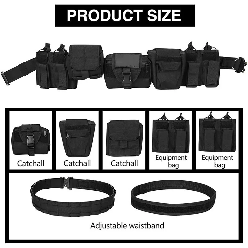 Wholesale Premium Durable Tactical Sport Enthusiasts Belt with Pouches High Density Security Duty Equipment Duty Belts