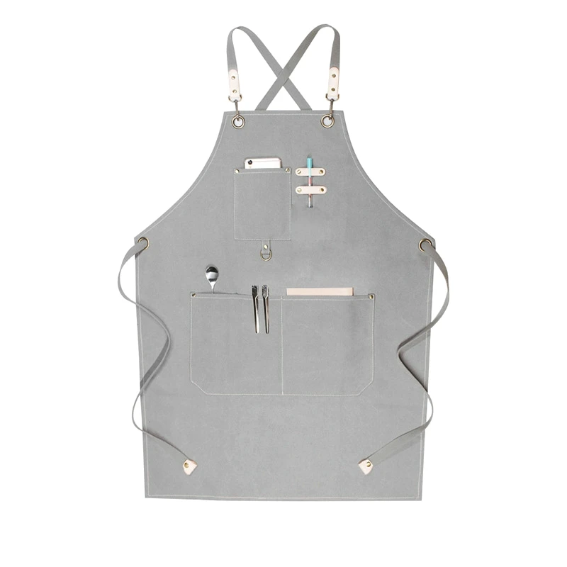 Waxed Canvas Work Apron, Waterproof Dustproof Cotton Canvas