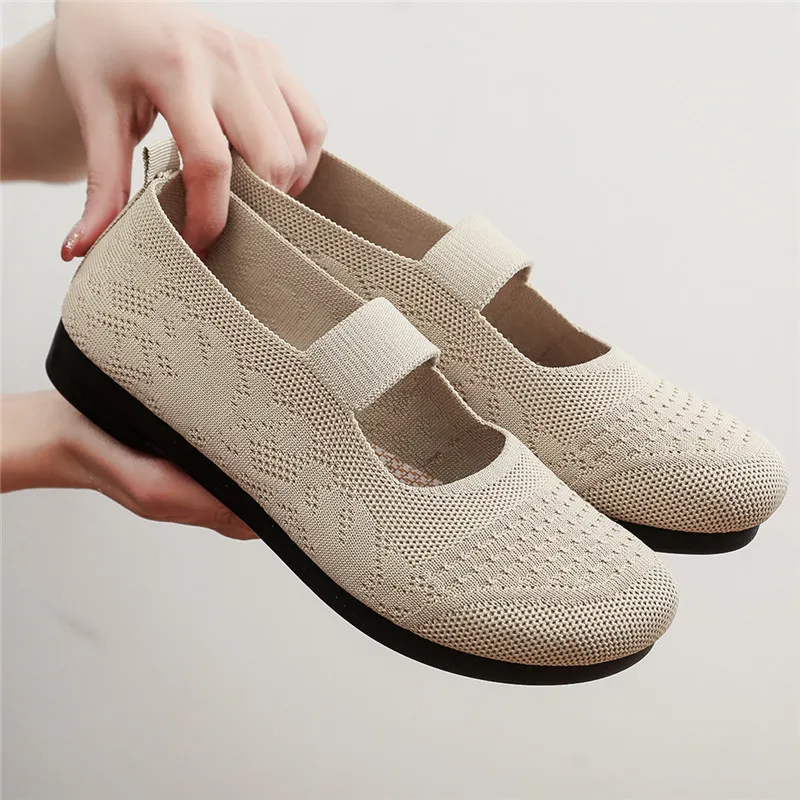2025 Spring and Autumn New New Ladies Round Toe Flat Large Size Casual Shoes