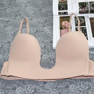 ZOYIAME U Plunge Traceless Seamless Wire Free Underwear Plus Size Women Double Push up Bra