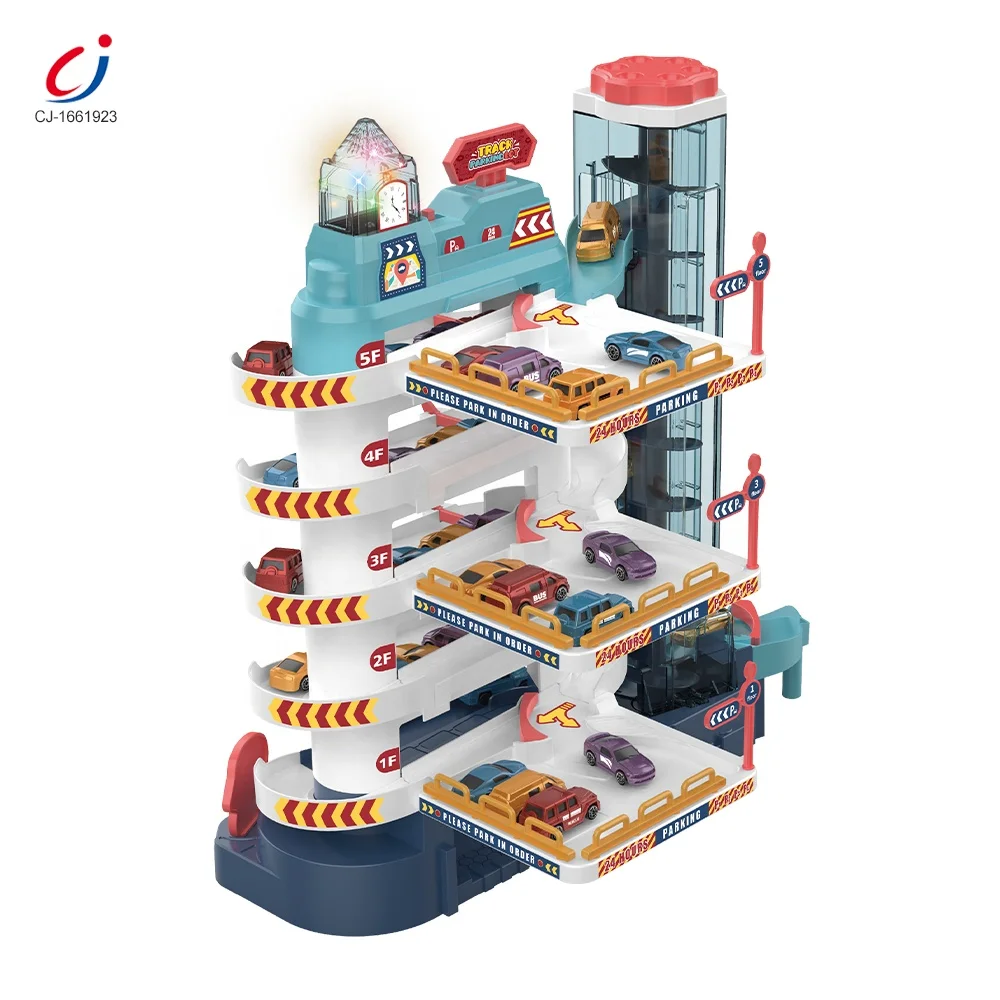 Chengji Multilayer Slot Toy Garage Parking Lot Toy Play Set Kids Parking Garage City Parking Lot Building Toy with Car Lift